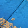 Sanskriti Vintage Long Skirt Pure Satin Silk Blue Handmade Unstitched Lehenga
