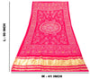 Sanskriti Vintage Pink Pure Cotton Skirt Choli Dupatta Set Bandhani Hand Painted
