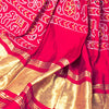 Sanskriti Vintage Pink Pure Cotton Skirt Choli Dupatta Set Bandhani Hand Painted