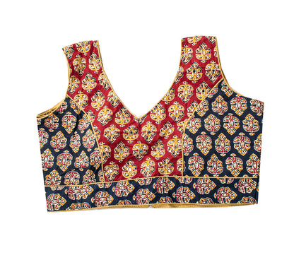 Sanskriti New Multicolor Pure Cotton Skirt Choli Dupatta Set Bagru Hand Block