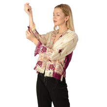 Load image into Gallery viewer, Limited Edition Sanskriti India Short Blazer Pure Silk Upcycled Jacket Free Size
