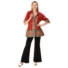 Load image into Gallery viewer, Limited Edition Sanskriti India Red Green Upcycled Blazer
