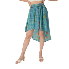 Load image into Gallery viewer, Limited Edition Sanskriti India Pure Crepe Blue Shirt And Skirt Co-Ord Set
