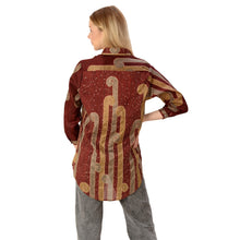 Load image into Gallery viewer, Limited Edition Sanskriti India Maroon High Low Shirt Upcycled Pure Silk
