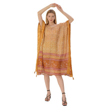 Load image into Gallery viewer, Limited Edition Sanskriti India Keyhole Kaftan Upcycled Pure Cotton Free Size
