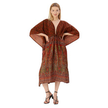 Load image into Gallery viewer, Limited Edition Sanskriti India Kaftan Pure Crepe Silk Printed,Upcycled Free Size
