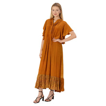 Load image into Gallery viewer, Limited Edition Sanskriti India Pintuck Maxi Dress Pure Crepe Silk Free Size
