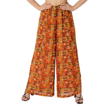 Load image into Gallery viewer, Limited Edition Sanskriti India Abstract Wide Leg Pants Upcycled Georgette Sari
