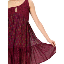 Load image into Gallery viewer, Limited Edition Sanskriti India Purple Midi Dress Pure Georgette Silk Free Size
