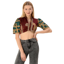 Load image into Gallery viewer, Limited Edition Sanskriti India Puff Sleeve Blouse Upcycled Kantha Crop Top
