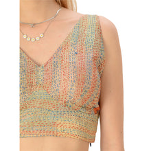 Load image into Gallery viewer, Limited Edition Sanskriti India Upcycled Kantha Sleeveless Blouse
