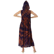 Load image into Gallery viewer, Limited Edition Sanskriti India Hooded Slit Dress Upcycled Pure Crepe Silk Sari
