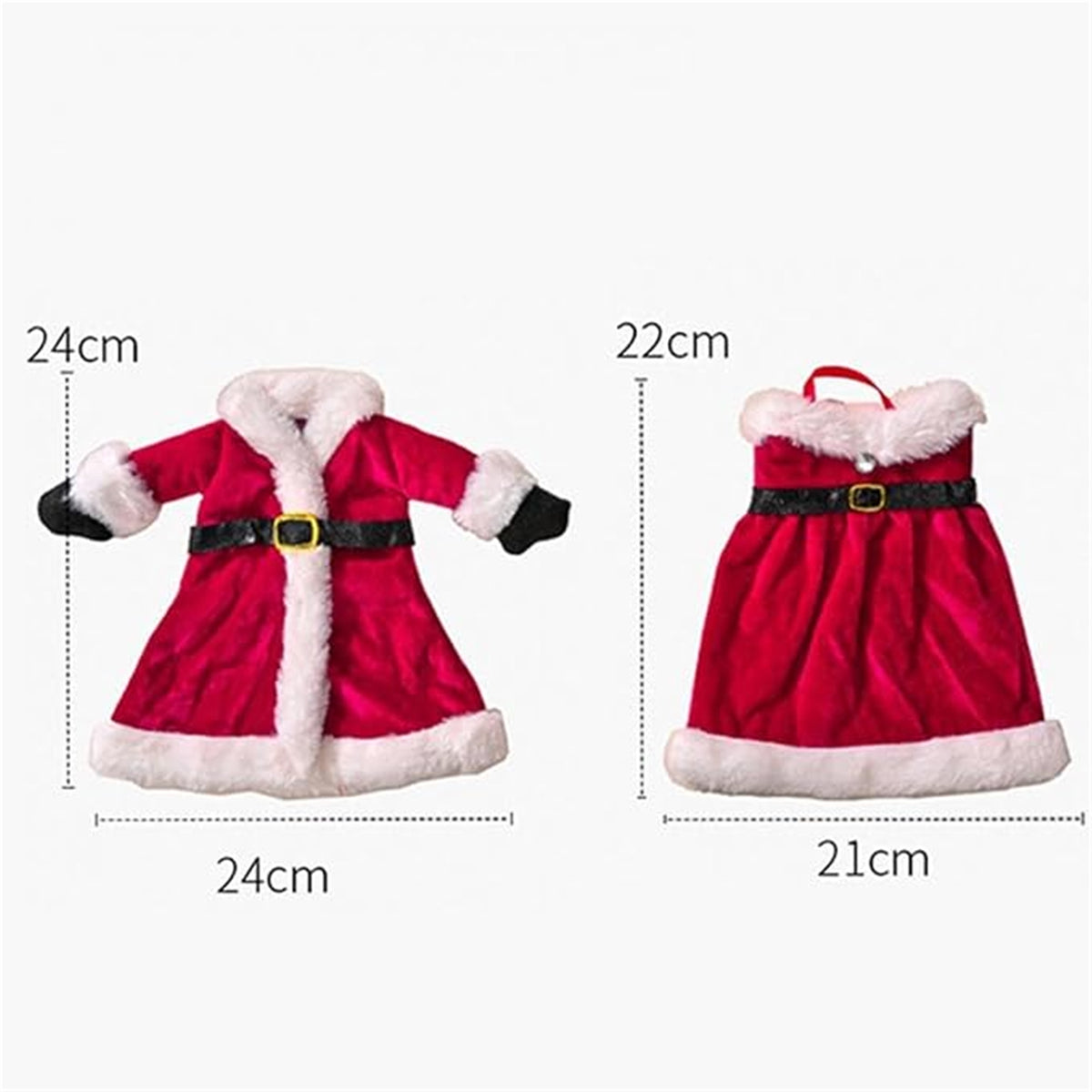 Christmas Wine Bottle Cover Set, 2Pc Santa Claus Dress Wine Sweater, Holiday Dining Table Decor, Secret Gift Bag, Velvet Wrap By KreatvKraft