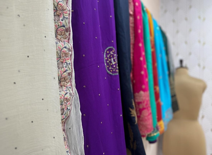 Sustainable Bulk Sarees Fabric - Sanskriti Vintage Recycled Georgette Sarees for Crafts and Projects