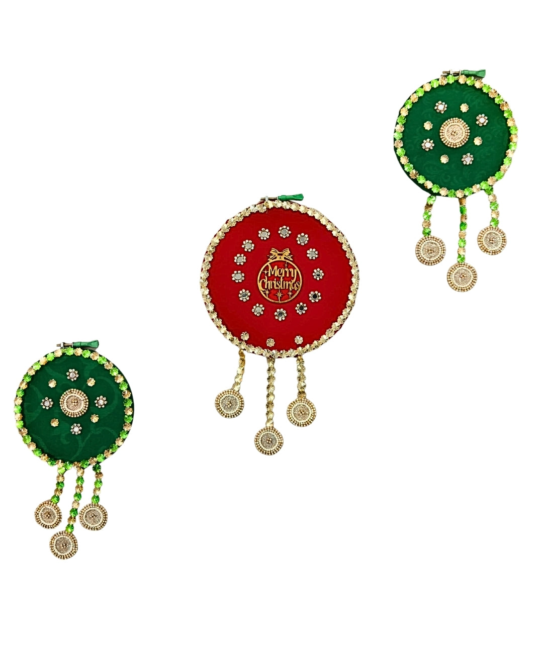 Sanskriti Christmas Wall Hanging Hand Beaded Tassel, Decoration, Gift Pack Of 3