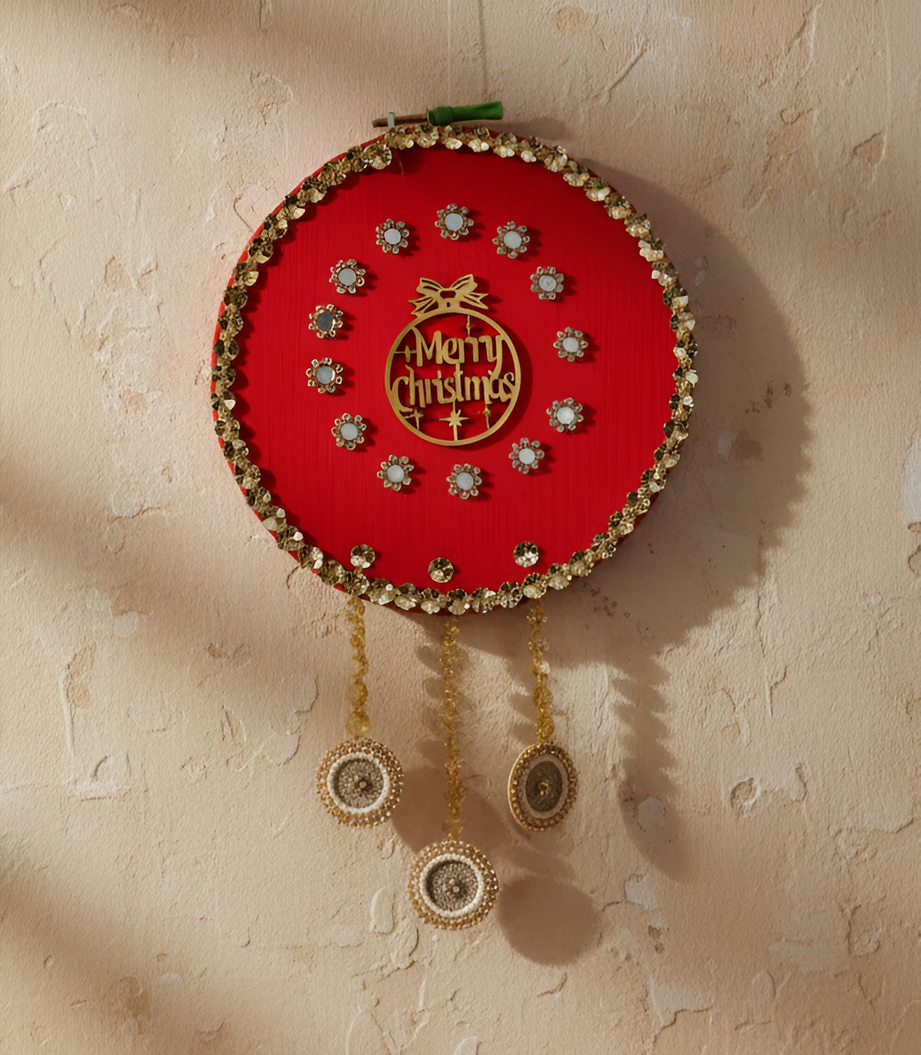 Sanskriti Christmas Wall Hanging Hand Beaded Tassel, Decoration, Gift Pack Of 3