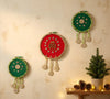 Sanskriti Christmas Wall Hanging Hand Beaded Tassel, Decoration, Gift Pack Of 3