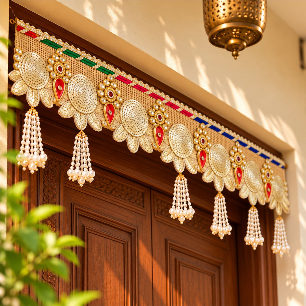 Sanskriti Handcrafed Jute Toran Door/Wall Hanging 1pc Reusable Diwali Bandanwar