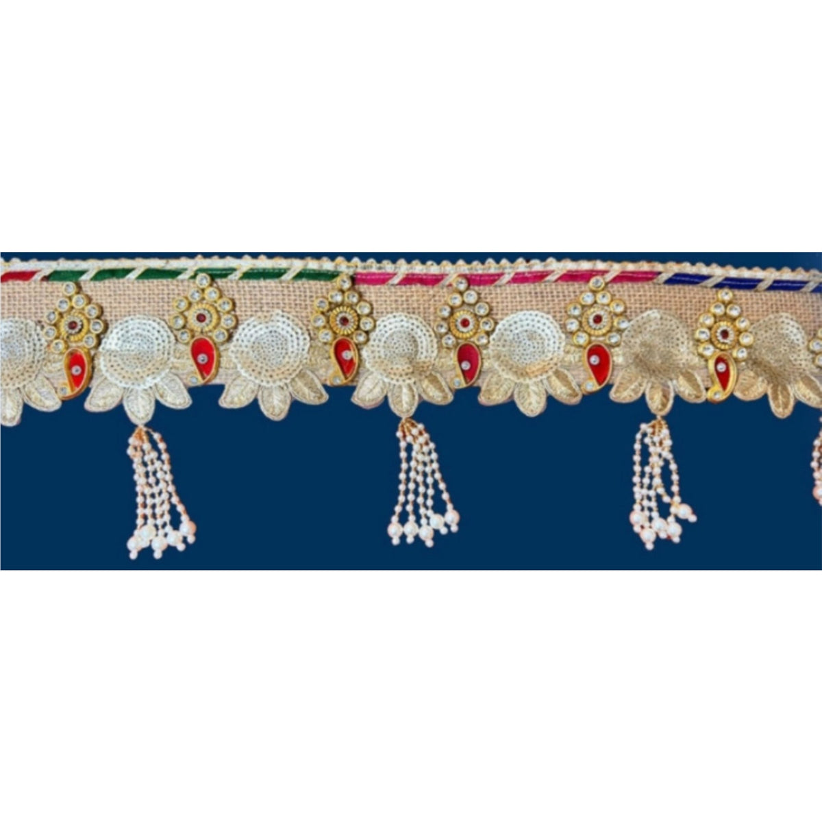 Sanskriti Handcrafed Jute Toran Door/Wall Hanging 1pc Reusable Diwali Bandanwar