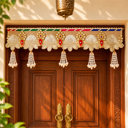 Sanskriti Handcrafed Jute Toran Door/Wall Hanging 1pc Reusable Diwali Bandanwar