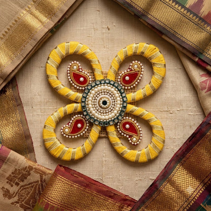 Sanskriti Handcraft Acrylic Kundan Rangoli Set 1pc – Reusable Diwali Floor Decor