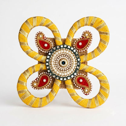 Sanskriti Handcraft Acrylic Kundan Rangoli Set 1pc – Reusable Diwali Floor Decor
