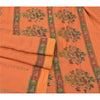 Sanskriti Vintage Orange Sarees 100% Pure Woolen Fabric Handmade/Printed Sari