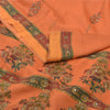Sanskriti Vintage Orange Sarees 100% Pure Woolen Fabric Handmade/Printed Sari