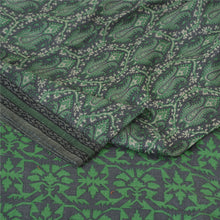 Load image into Gallery viewer, Sanskriti Vintage Sari 100% Pure Woolen Grey/Green Fabric Printed/Woven Sarees

