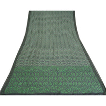 Load image into Gallery viewer, Sanskriti Vintage Sari 100% Pure Woolen Grey/Green Fabric Printed/Woven Sarees
