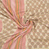 Sanskriti Vintage Indian Sari 100% Pure Woolen Ivory/Pink Fabric Printed Sarees