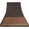 Sanskriti Vintage Black Heavy Indian Sarees 100% Pure Woolen Fabric Printed Sari