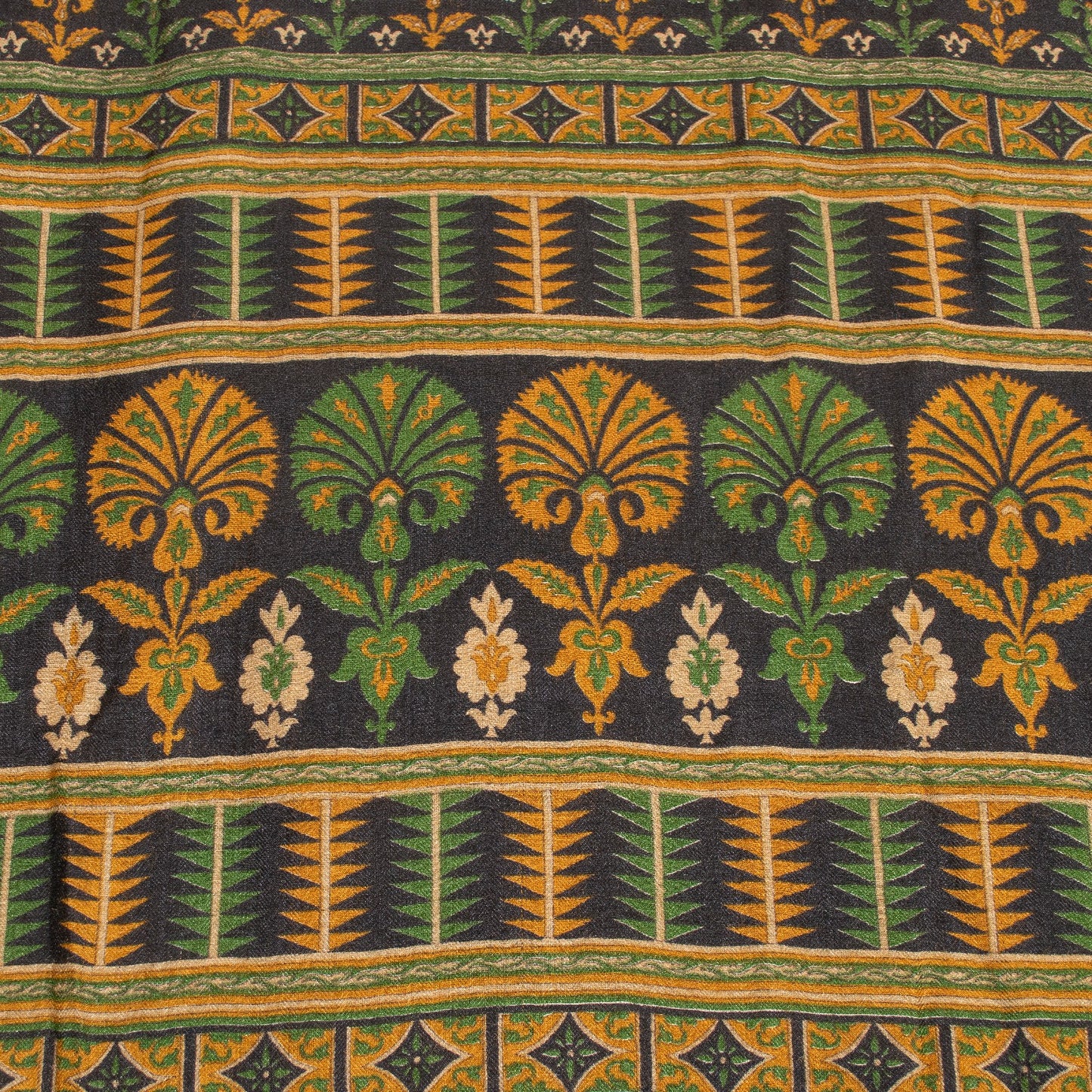 Sanskriti Vintage Ivory Heavy Indian Sarees 100% Pure Woolen Sustainable Fabric Printed Sari