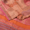 Sanskriti Vintage Pink Sarees 100% Pure Woolen Printed Zari Border Sari /Fabric