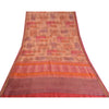 Sanskriti Vintage Pink Sarees 100% Pure Woolen Printed Zari Border Sari /Fabric