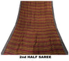 Sanskriti Vintage Soft Dark Red Saree Pure Woolen Floral Print Sari 6+YD Fabric