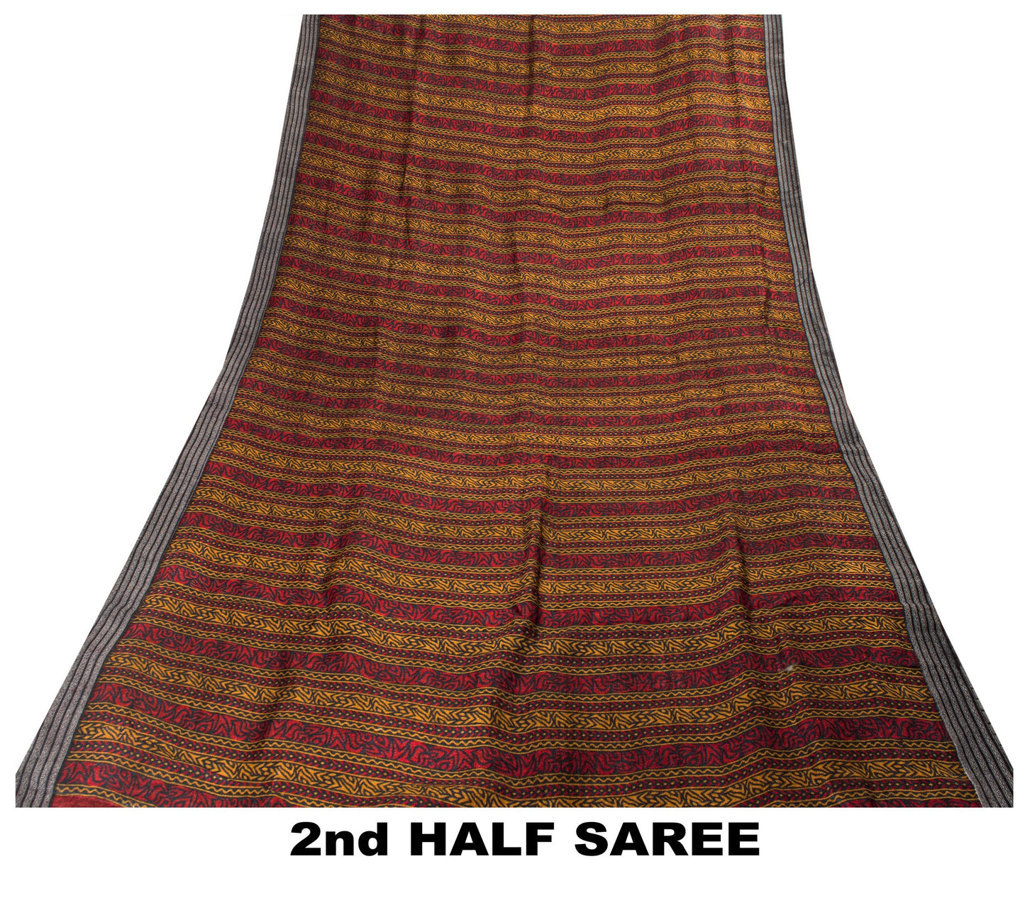Sanskriti Vintage Soft Dark Red Saree Pure Woolen Floral Print Sari 6+YD Fabric