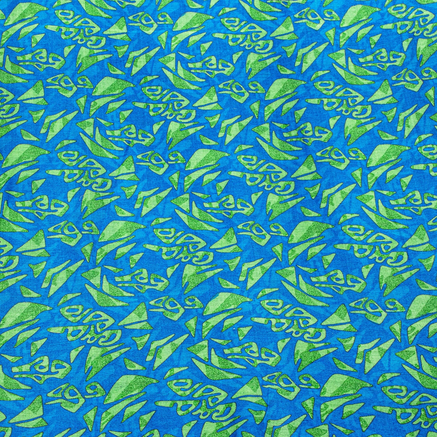 Sanskriti Vintage Soft Blue Pure Woolen Saree Foliage Geometric Print Sari 6+YD