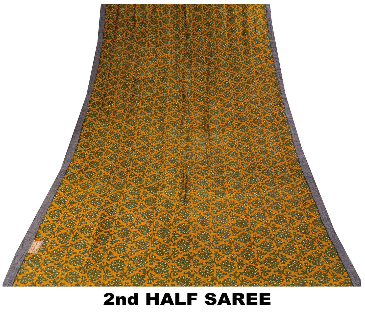 Sanskriti Vintage Soft Orange Pure Woolen Saree Floral Printed Sari 6YD Craft