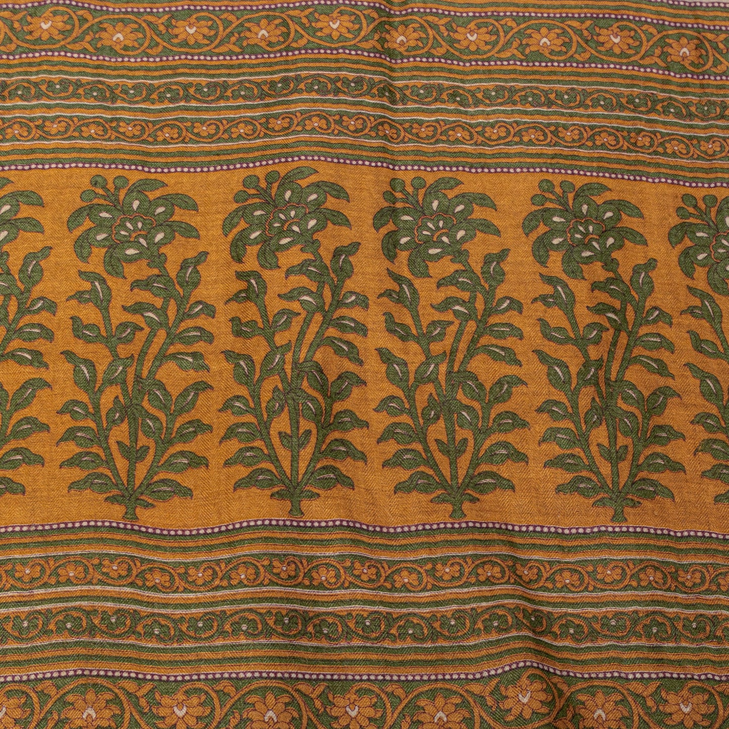 Sanskriti Vintage Soft Orange Pure Woolen Saree Floral Printed Sari 6YD Craft