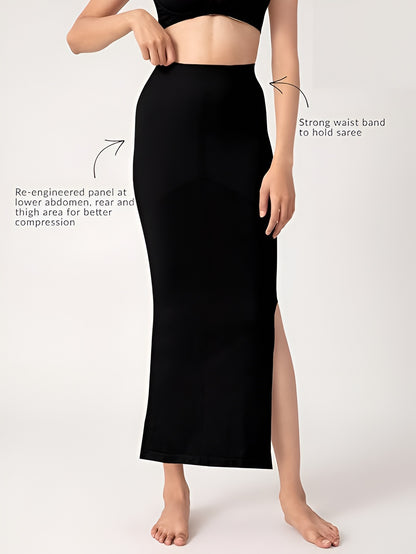 Sanskriti Vintage Nylon Saree Petticoat Underskirt Stretchable Waist Long Fit