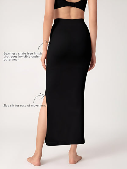 Sanskriti Vintage Nylon Saree Petticoat Underskirt Stretchable Waist Long Fit