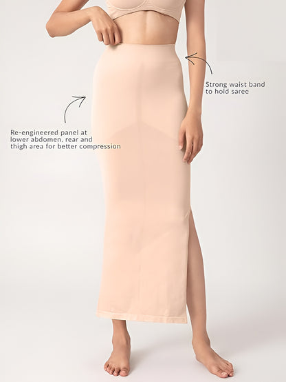 Sanskriti Vintage Nylon Saree Petticoat Underskirt Stretchable Waist Long Fit