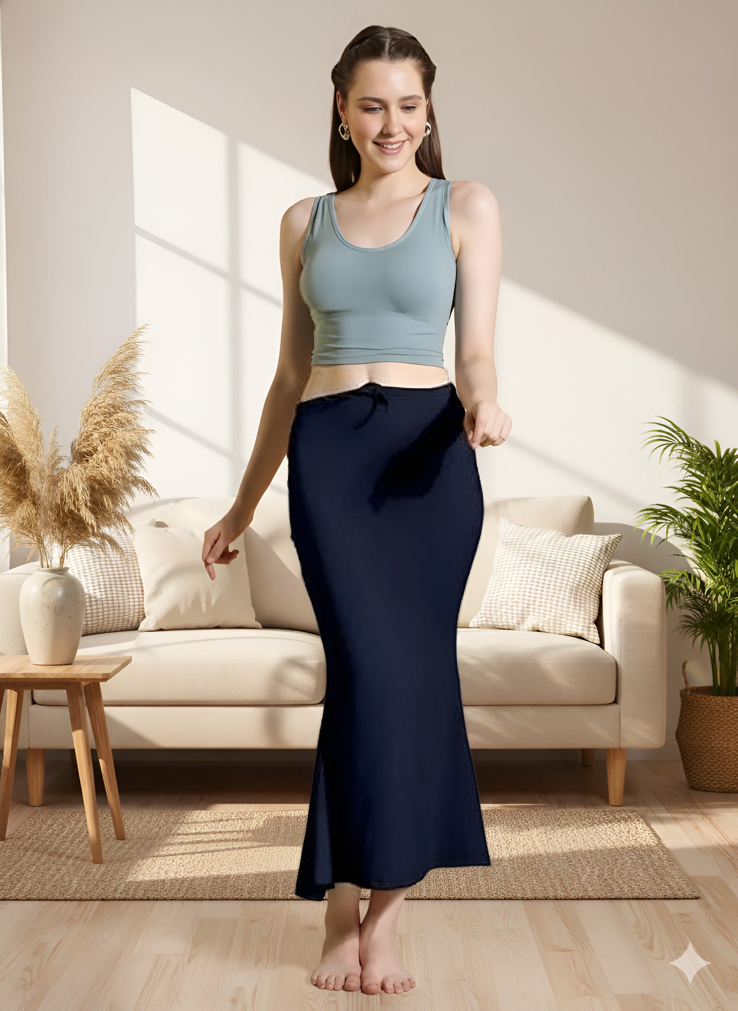 Sanskriti Vintage Women Cotton Blended Saree Shapewear Regular Petticoat