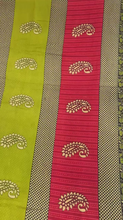 Sanskriti Vintage Sarees Indian Multi Printed 100% Pure Cotton Sari Craft Sustainable Fabric