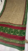 Sanskriti Vintage Sarees Light Brown Pure Cotton Printed Sari 5+yd Craft Fabric