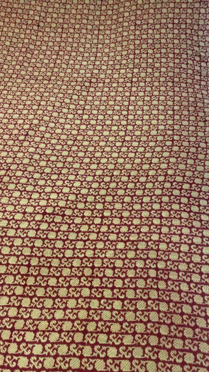 Sanskriti Vintage Sarees Orange Pure Crepe Silk Printed Sari 5+yd Craft Fabric