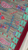 Sanskriti Vintage Sarees Indian Gray Pure Cotton Printed Sari 5+yd Craft Fabric