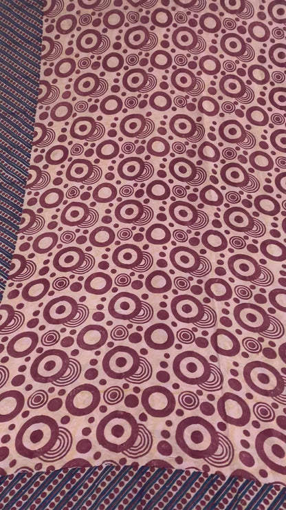 Sanskriti Vintage Sarees Indian Pink Pure Crepe Printed Sari 5+yd Craft Sustainable Fabric