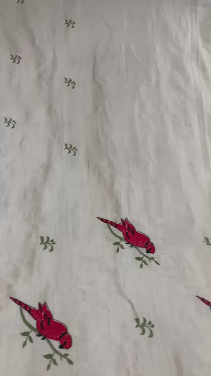 Санскритское винтажное сари из шелка с вышивкой, белое рукоделие, устойчивая ткань премиум-класса, 5 ярдов